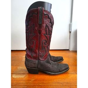 Lucchese Red❤️Black🖤Cowboy Boots